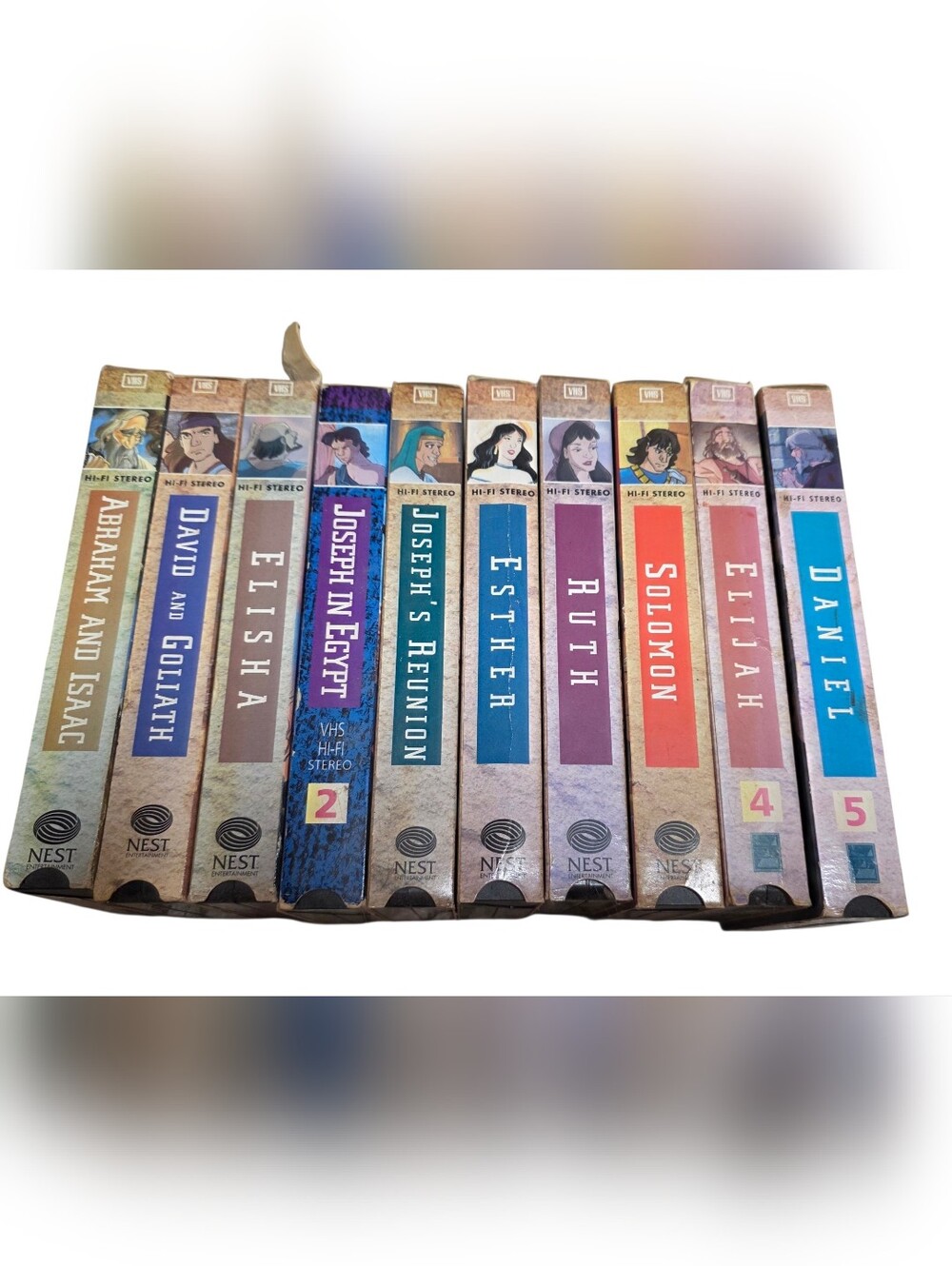 Vintage Animated Stories from the Bible VHS Lot of 10 NEST Complete Set Learning